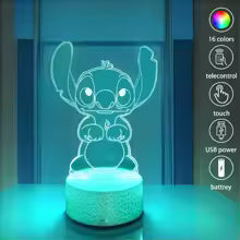 Lampka Nocna LED Dotykowa Anime Stitch