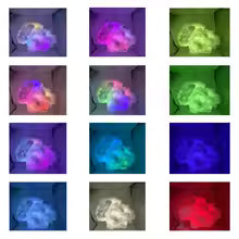 Lampa LED 3D Chmura Błyskawica Bluetooth Sterowanie Głosowe Pilot USB Wtyk Ściemniana Lampka Nastrojowa Dekoracyjna Lampka Nocna do Pokoju Gier