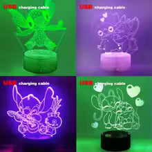 Lampka Nocna LED Dotykowa Anime Stitch